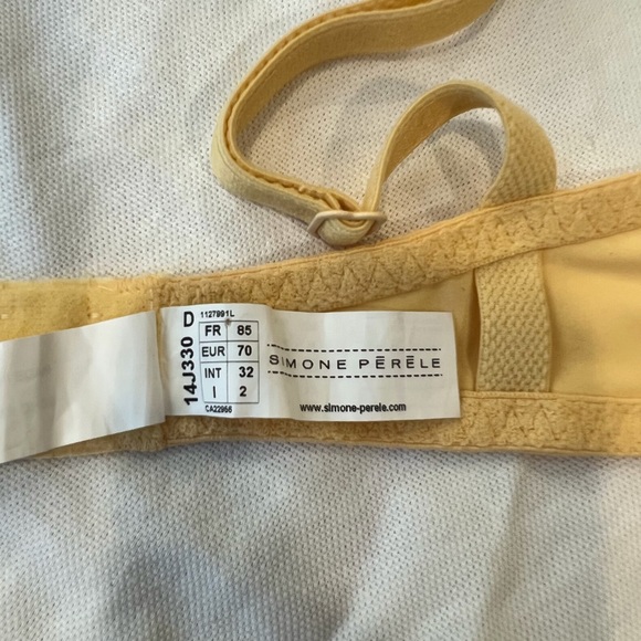 Simone Perele Yellow Lace Unerwire Bra 32D - Picture 7 of 9